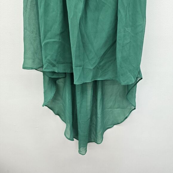 Strapless Tube Top Size Medium Green With Mesh Like Overlay (A34) - Picture 3 of 7